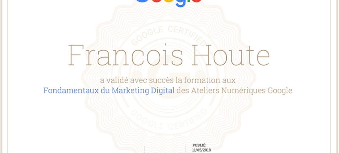 Certificat Google Marketing Digital