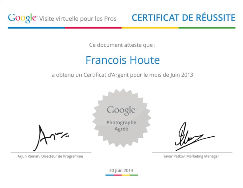 Certificat Argent Juin 2013