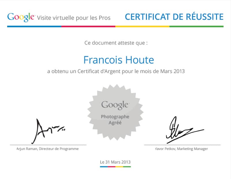 Certificat Argent Mars 2013