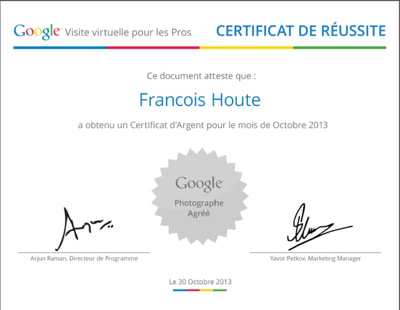 Certificat Argent Octobre 2013