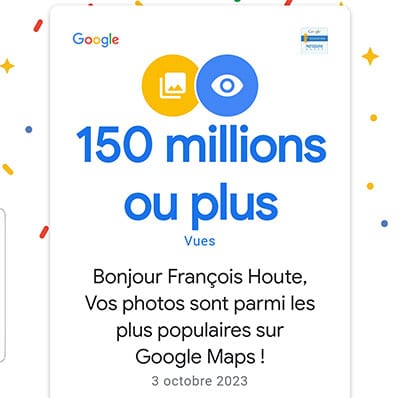 150 millions de vues sur Google !