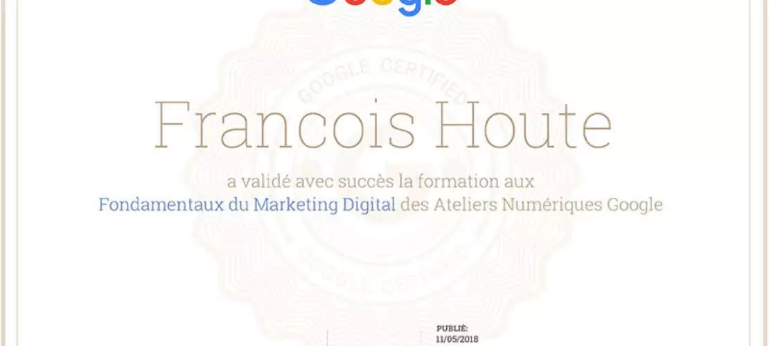 Certificat Google Marketing Digital