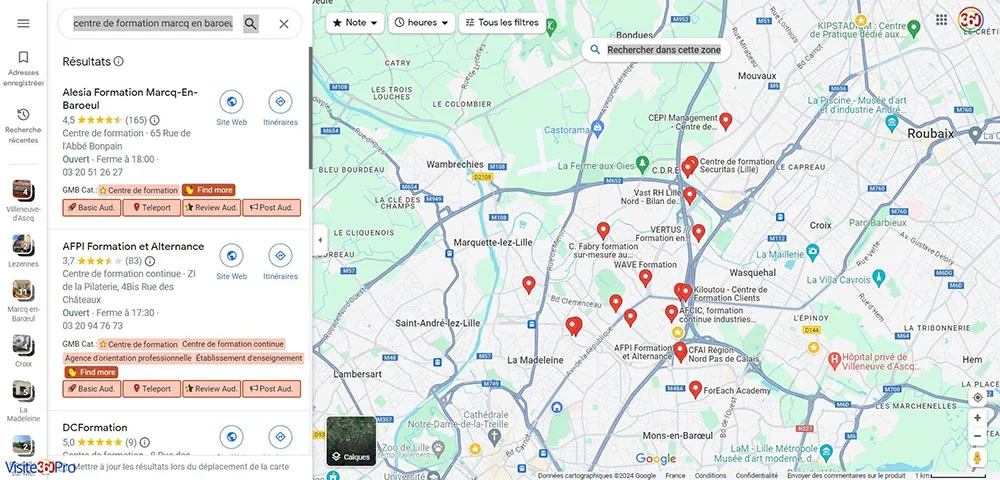 Recherche Formation maps