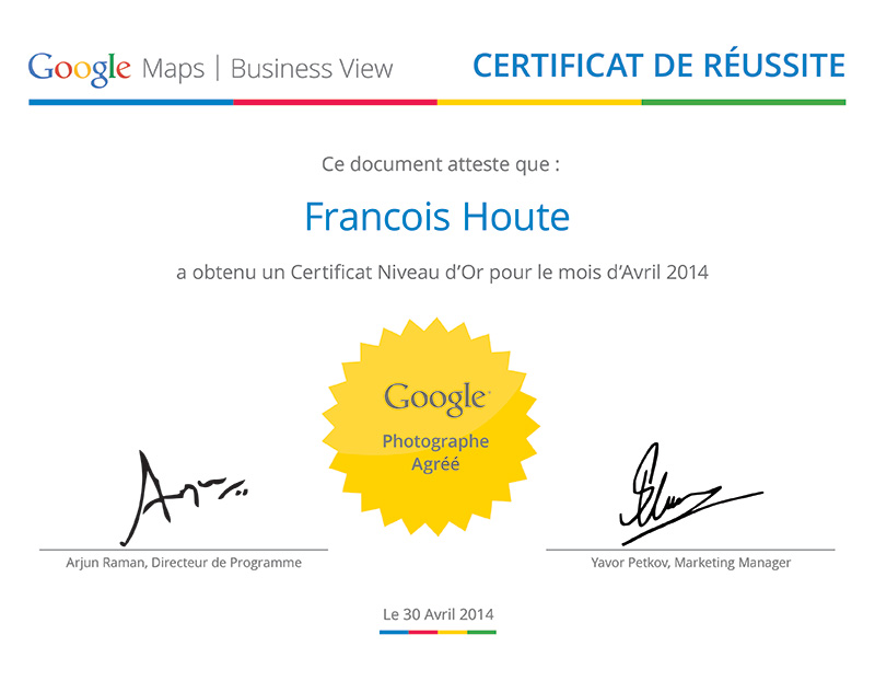 Certificat Or Avril 2014