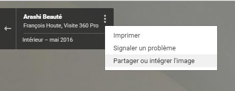 intégration de la visite virtuelle dans un site Internet étape 2