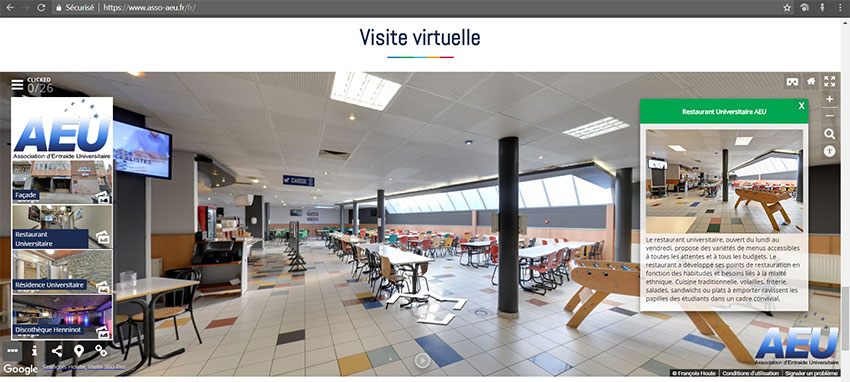 AEU intégration visite virtuelle