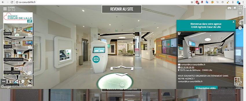 Crédit Agricole Lille intégration visite virtuelle