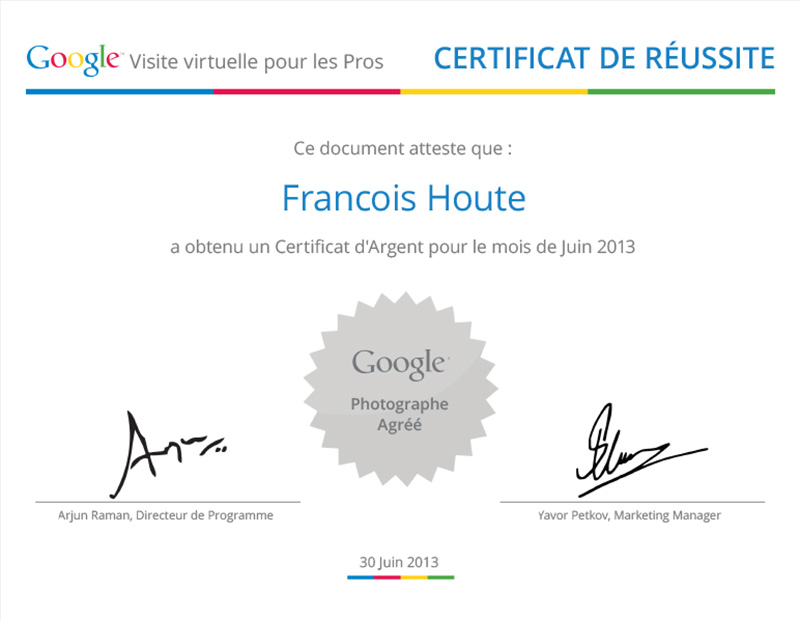 Certificat Argent Juin 2013