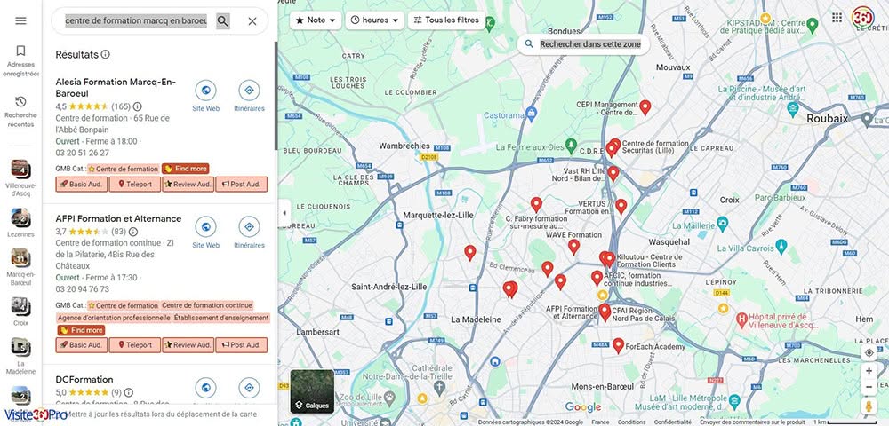Recherche Formation maps